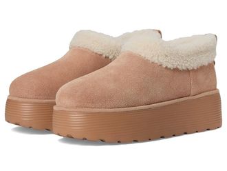 Stuart Weitzman Socharming Shearling Flatform Clogs Womens Dress Flat Shoes New Camel/Cream : 10.5 M, Suede