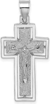 Diamond2Deal 10k Gold Textured Crucifix Frame Charm