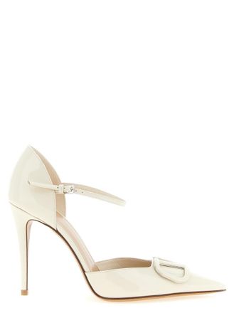 Valentino Garavani Off- White Ankle Strap Pumps