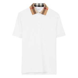 Burberry Polo Shirts, male, White, Size: XL Polo shirt with Vintage Check detail
