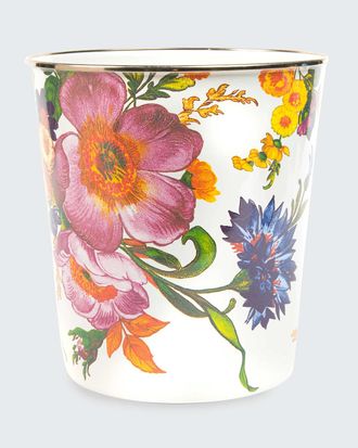MacKenzie-Childs Flower Market Waste Bin, White