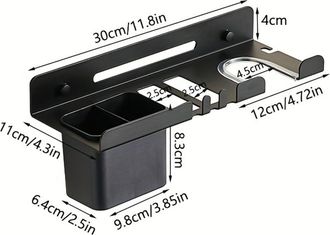 OEM Soporte De Pared Para Secador De Pelo Antideslizante E Impermeable - Soporte Para Rizador De Pelo Para Ba&ntilde;o, Peluquer&iacute;a, Tocador, Oficina, Habitaci&oacute;n 