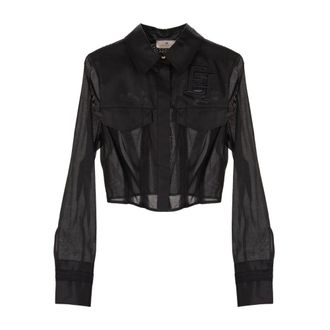 Elisabetta Franchi Hemden - Dames - Blouses & Shirts - Zwart - Maat: XS Katoen