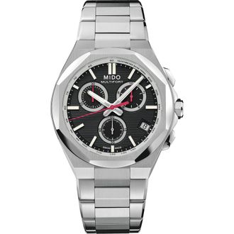 Mido Multifort 8 Black One Crown Chronograph Automatic Bracelet Watch, 40mm at Nordstrom