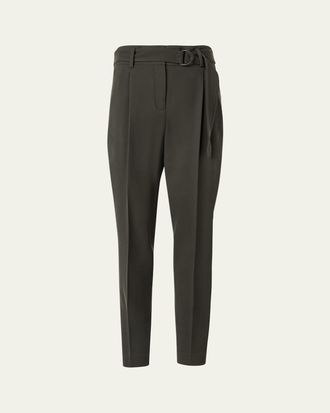 Akris Fred Belted Wool Ankle Pants