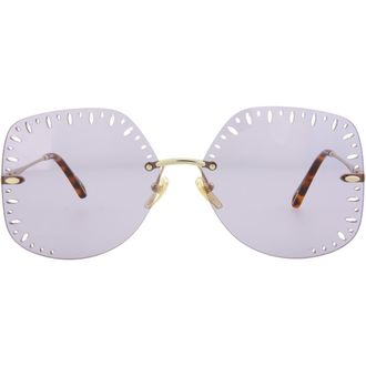 Chlo&eacute; 63mm Oversize Geometric Sunglasses in Gold Violet at Nordstrom Rack