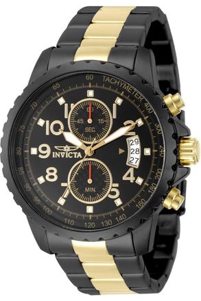 Invicta Specialty 50685 Herenhorloge - Quartz Uurwerk - Roestvrij Staal met Zwarte Wijzerplaat - 45 mm