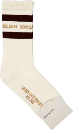Golden Goose Distressed Ribbed Sokken - unisex - Sport - Wit - Maat: M Katoen