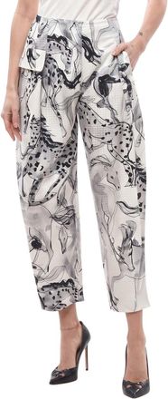 Stella McCartney BlackWhite Straight Pleated Pants