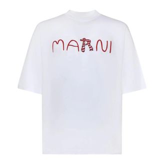 Marni T-Shirts, male, White, Size: 2XL Marni T-shirts and Polos