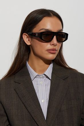 Celine Triomphe Geometric Sunglasses, Unisex, Black