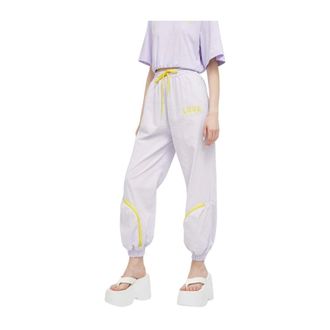 Love Moschino Joggingbroek met trekkoord - Dames - Broeken - Paars - Maat: S Katoen