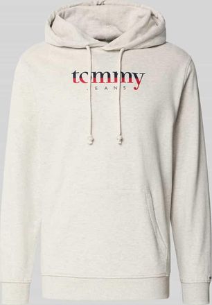 Tommy Jeans Regular Fit Hoodie aus reiner Baumwolle in Hellgrau Melange, Größe XXL