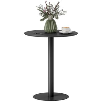 OEM Mesa De Comedor Redonda Para 2 Personas Mesa De Cocina De Acero Para Interior Y Exterior &Oslash;60x72 Cm Negro