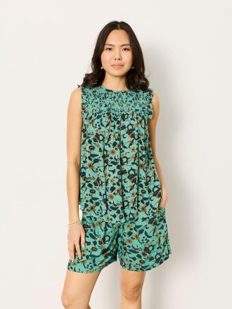 Fat Face FatFace Elle Teal Blue Batik Regular Blouse