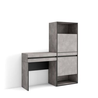 Skraut Home Skraut Home - Zapatero, Armario Zapatos Botas, 130x145x35 Cm, Dormitorio, Habitaci&oacute;n, Tocador, Estilo Moderno, Gris Cemento
