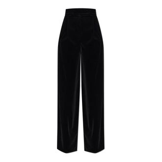 Max Mara Fluwelen broek Bratto - Dames - Wijde Broeken - Zwart - 3XS - Broeken
