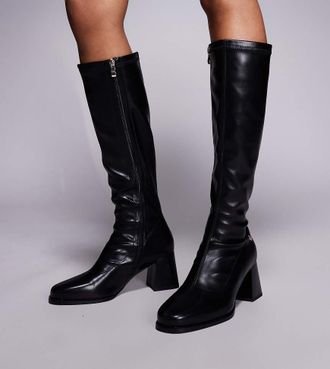 Simmi London SIMMI London - Cole - Stivali al ginocchio con tacco largo a pianta larga neri-Nero