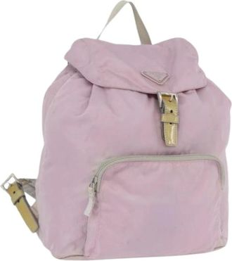 Prada Pre-owned Backpacks, female, Pink, Size: ONE SIZE Pre-owned Vintage Nylon Backpack