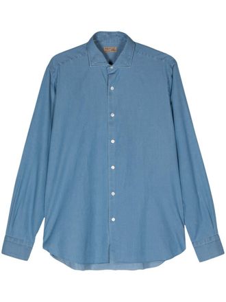 Barba Popeline overhemd - Blauw