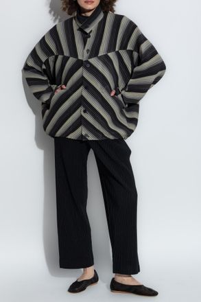 Homme Plissé Issey Miyake Pleated Jacket, Mens, Grey