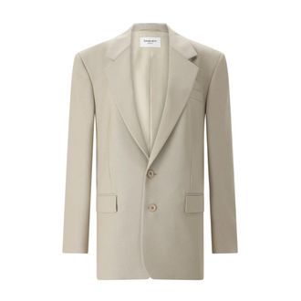Saint Laurent Oversized Blazer - female - Saint Laurent - Blazers - Beige - M - Jackets