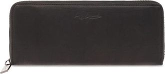 Yohji Yamamoto Portemonnee met logo - unisex - Portefeuilles - Zwart - ONE Size - Leer - Accessoires