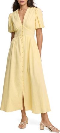 Nobody's Child Starlight Cotton Midi Dress in Yellow at Nordstrom, Size 12