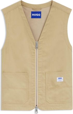 HUGO BOSS Relaxed-fit gilet in mercerized cotton