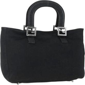 Fendi Pre-owned Handbags, female, Black, Size: ONE SIZE Pre-owned Nylon Handbag