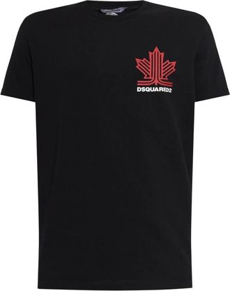 Dsquared2 Katoenen T-shirt met Logoprint - Heren - T-shirts - Zwart - 2XL - Katoen - Tops