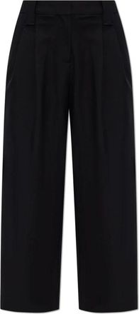 Ganni Dames, Broeken, Zwart, Maat: XL Katoen