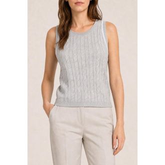 Brunello Cucinelli WomenS Gray Cable Knit Tank Top Sweater Nwt, Size S