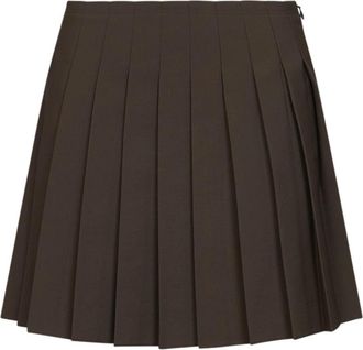 Maison Margiela Pliss&eacute; Rok - Dames - Korte rokken - Bruin - XS - Wol - Rokken