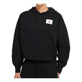 Nike Jordan (WMNS) Air Jordan Fleece Pullover Hoodie Casual Sports Hoodie Black CV7737-010