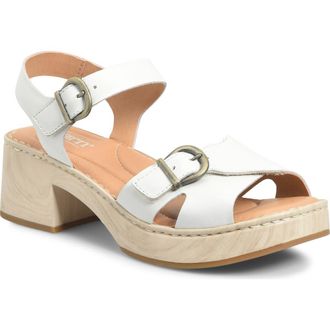 B&oslash;rn Bella Platform Sandal in White Leather at Nordstrom, Size 11