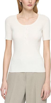 Lafayette 148 New York Ribbed Button Sweater