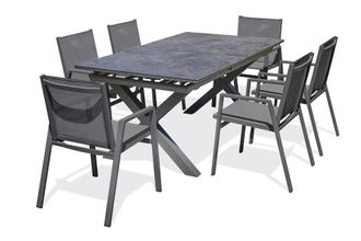 DCB Garden Juego de comedor de jard&iacute;n de 6 plazas