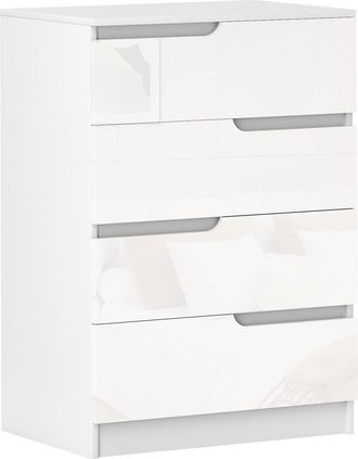 OEM C&oacute;moda Con 4 Cajones C&oacute;moda De Dormitorio Moderno Con Anti-vuelco Cajonera Para Sal&oacute;n Pasillo 60x40x85 Cm Blanco