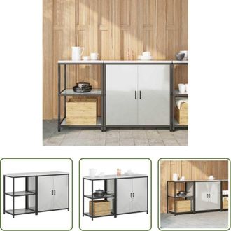vidaXL Armadietto cucina - Set di Stoccaggio per Cucina 2 pcs Argento Acciaio zincato