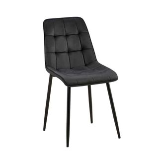 Clp Silla de comedor con reposapi&eacute;s en terciopelo negro