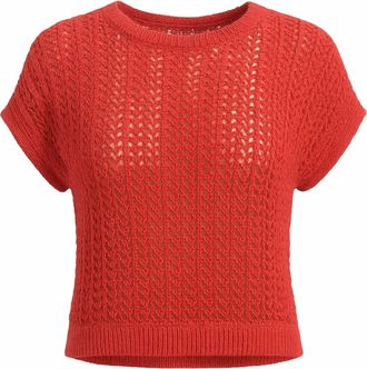 Dear John Denim Womens Tasha Short Sleeve Sweater Tee In Peachy Coral