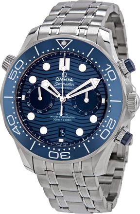 Omega Pre-owned Omega Seamaster Diver Chronograph Blue Ceramic Dial Mens Watch 210.30.44.51.03.001