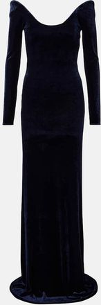 Alaia Off-shoulder velvet gown