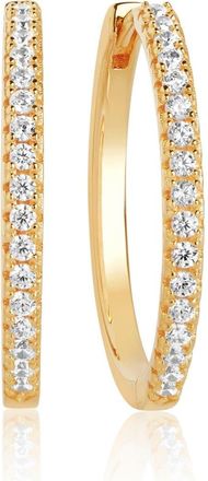 Sif Jakobs Jewellery Earring Ellera X-Grande in 18K Gold Plated/white at Nordstrom, Size X-Large