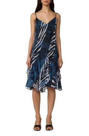 Diane Von F&uuml;rstenberg Rafferty Mixed Print Silk Chiffon Dress in Paysage at Nordstrom, Size X-Large