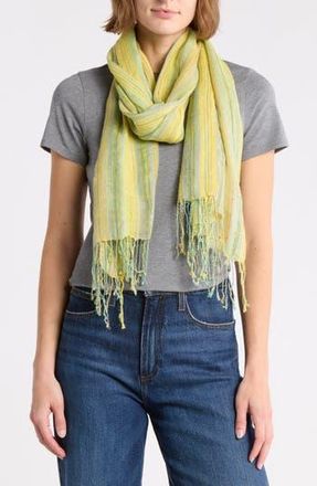 La Fiorentina Multicolored Stripe Scarf in Green at Nordstrom Rack