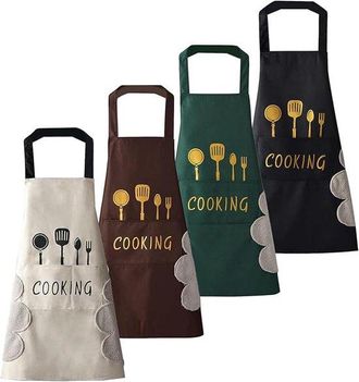 OEM Delantal De Cocina Para Mujer, Lavable, Con Bolsillo Grande, Impermeable, Ideal Para Cocinar Y Hornear