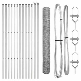 Berkfield Home Hexagon Fence 1.4x25 m Galvanised Steel in Silver