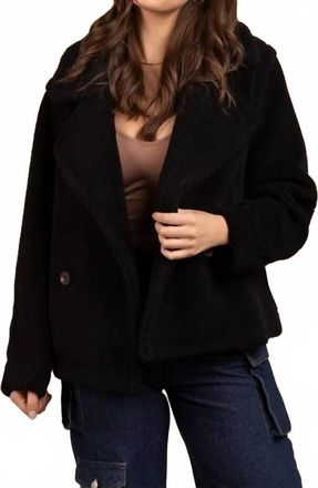 Very J Oversized Teddy Coat In Black